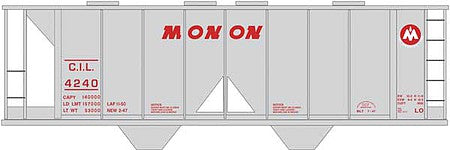 Tichy Trains 10263 HO Scale Railroad Decal Set -- Monon 2-Bay Covered Hopper (gray Car)