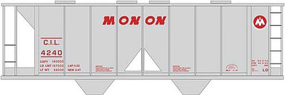 Tichy Trains 10263 HO Scale Railroad Decal Set -- Monon 2-Bay Covered Hopper (gray Car)