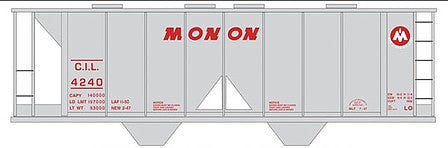Tichy Trains 10263N N Scale Railroad Decal Set -- Monon 2-Bay Covered Hopper (gray Car)