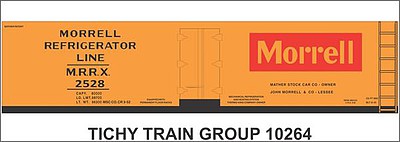 Tichy Trains 10264 HO Scale Railroad Decal Set -- Morrell 40' Wood Reefer