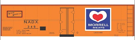 Tichy Trains 10265N N Scale Railroad Decal Set -- Morrell 40' Wood Reefer (Heart Logo)