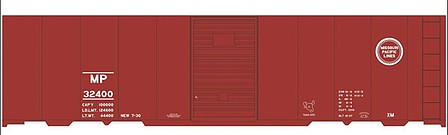 Tichy Trains 10266N N Scale Railroad Decal Set -- Missouri Pacific 40' Steel Boxcar (Boxcar Red Car)