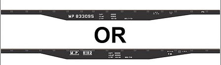 Tichy Trains 10267N N Scale Railroad Decal Set -- Missouri Pacific 50' Steel Flatcar (black Car)