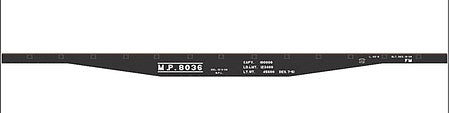 Tichy Trains 10272N N Scale Railroad Decal Set -- Missouri Pacific 45' Steel Flatcar (black car)