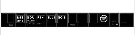 Tichy Trains 10273N N Scale Railroad Decal Set -- Missouri-Illinois MP 45' Steel Gondola (black Car)