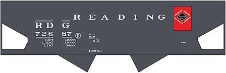 Tichy Trains 10275 HO Scale Railroad Decal Set -- Reading USRA 2-Bay Hopper (Red Anthracite Logo)