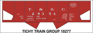 Tichy Trains 10277 HO Scale Railroad Decal Set -- Toledo and Ohio Central NYC USRA 2-Bay Hopper (Boxcar Red Car)