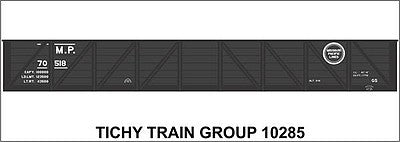 Tichy Trains 10285N N Scale Railroad Decal Set -- Missouri Pacific 41' 6" Wood Gondola (black Car)
