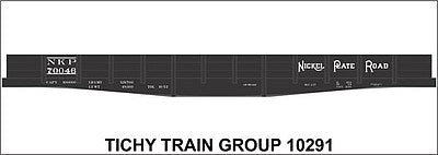 Tichy Trains 10291 HO Scale Railroad Decal Set -- Nickel Plate Road 48' Steel Fishbelly Gondola (black car)