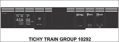 Tichy Trains 10292 HO Scale Railroad Decal Set -- Nickel Plate Road 41' 6" Steel Gondola, Side Extensions (black car)