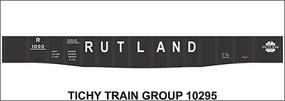 Tichy Trains 10295N N Scale Railroad Decal Set -- Rutland 41' 6" Steel Gondola (black car)