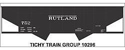 Tichy Trains 10296N N Scale Railroad Decal Set -- Rutland 2-Bay Steel Hopper (black car)