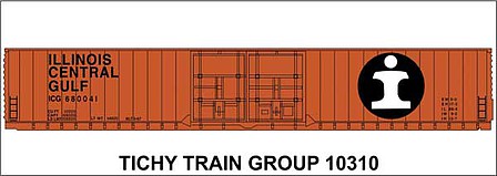 Tichy Trains 10310 HO Scale Railroad Decal Set -- Illinois Central 86' Autpo Parts Boxcar (orange car, large logo)