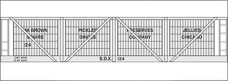 Tichy Trains 10317O O Scale Railroad Decal Set -- M.A. Brown Pickle Vat Car (light gray car)