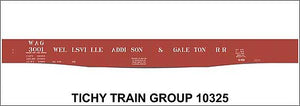 Tichy Trains 10325 HO Scale Railroad Decal Set -- Wellsville, Addison & Galeton 52' Steel Gondola with Fishbelly Sill