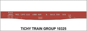 Tichy Trains 10325N N Scale Railroad Decal Set -- Wellsville, Addison & Galeton 52' Steel Gondola with Fishbelly Sill