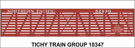 Tichy Trains 10347 HO Scale Railroad Decal Set -- Northern Pacific 40' Wood Stock Car
