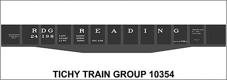 Tichy Trains 10354 HO Scale Railroad Decal Set -- Reading 46' Steel Gondola (black car)