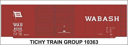 Tichy Trains 10363N N Scale Railroad Decal Set -- Wabash 40' Steel Boxcar (Flag Logo)