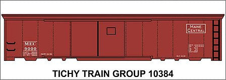 Tichy Trains 10384 HO Scale Railroad Decal Set -- Maine Central 50' Steel Boxcar (Boxcar Red Car, Rectangle Logo)