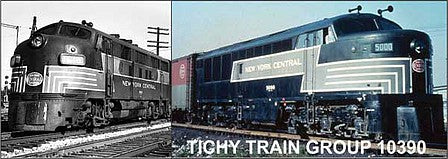Tichy Trains 10390N N Scale Railroad Decal Set -- New York Central 1950s-1960s (Road) Switchers (Freight Lightning Stripe)