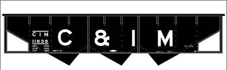 Tichy Trains 10401 HO Scale Railroad Decal Set -- Chicago & Illinois Midland 3-Bay Steel Hopper