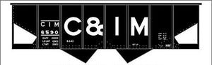 Tichy Trains 10402 HO Scale Railroad Decal Set -- Chicago & Illinois Midland 2-Bay Steel Hopper