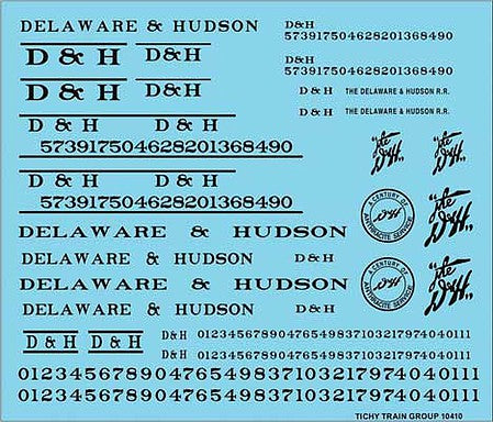 Tichy Trains 10410 HO Scale Railroad Decal Set -- Delaware & Hudson Roadname Set (black)