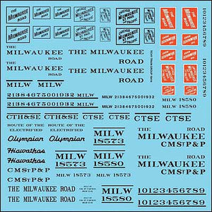 Tichy Trains 10414N N Scale Railroad Decal Set -- Milwaukee Road Roadname Set (black)