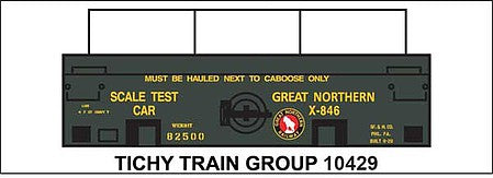 Tichy Trains 10429N N Scale Railroad Decal Set -- Great Northern Scale Test Car