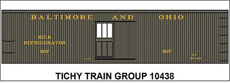 Tichy Trains 10438 HO Scale Railroad Decal Set -- Baltimore & Ohio Milk Refrigerator Car 1