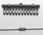Tichy Trains 2004 O Scale Turnbuckles pkg(24; Rust-Colored Styrene, Cored .032")