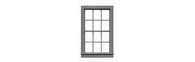 Tichy Trains 2006 O Scale Windows Double Hung - pkg(6) -- 6/6, Scale 38 x 66" 96.5 x 168cm