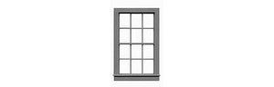 Tichy Trains 2006 O Scale Windows Double Hung - pkg(6) -- 6/6, Scale 38 x 66" 96.5 x 168cm