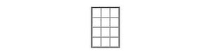 Tichy Trains 2012 O Scale Masonry Windows -- 40 x 53" (Fits .82 x .120") 12-Pane pkg(6)