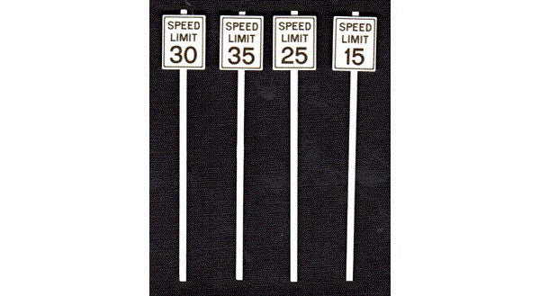 Tichy Trains 2064 O Speed Limit Signs (2ea of 15, 25, 30, 35 MPH) (D)