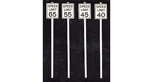 Tichy Trains 2065 O Scale High Speed Limit Signs -- pkg(8)