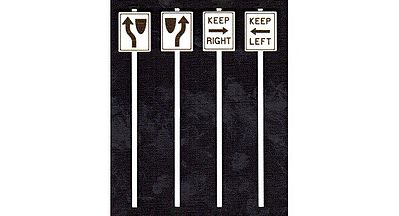 Tichy Trains 2067 O Scale Keep Left & Right Signs -- pkg(8)