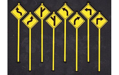 Tichy Trains 2072 O Scale Road Path Warning Signs -- Set #1 pkg(8)
