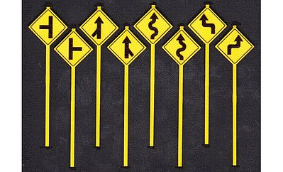 Tichy Trains 2073 O Scale Road Path Warning Signs -- Set #2 pkg(8)