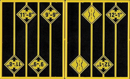 Tichy Trains 2083 O Scale Bridge Clearance Warning Signs -- 8 Signs, 2 Each of 4 Styles