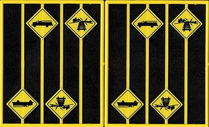 Tichy Trains 2084 O Scale Firehouse and Low Vehicle Warning Signs -- 8 Signs, 4 Each of 2 Styles