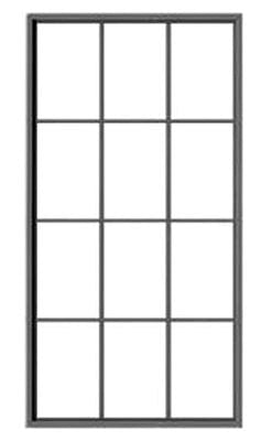 Tichy Trains 2089 O Scale 12-Pane Masonry Window with Precut Glazing -- Scale 64 x 126" 162 x 320cm pkg(4)