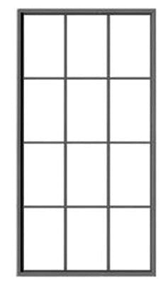 Tichy Trains 2089 O Scale 12-Pane Masonry Window with Precut Glazing -- Scale 64 x 126" 162 x 320cm pkg(4)