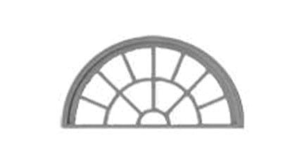Tichy Trains 2091 O Scale 13-Pane Half-Round Masonry Window with Precut Glazing -- Actua Opening: 1.315 x .68" pkg(3)