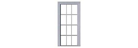Tichy Trains 2093 O Scale 6-6 Double-Hung Window with Glazing and Shades -- 38 x 90" Scale (Fits .83 x 1.836" Opening) pkg(6)