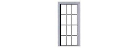Tichy Trains 2093 O Scale 6-6 Double-Hung Window with Glazing and Shades -- 38 x 90" Scale (Fits .83 x 1.836" Opening) pkg(6)