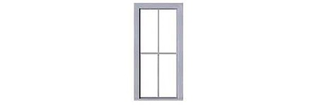 Tichy Trains 2094 O Scale 2-2 Double-Hung Window with Glazing and Shades -- 36 x 86" Scale (Fits .815 x 1.76" Opening) pkg(6)