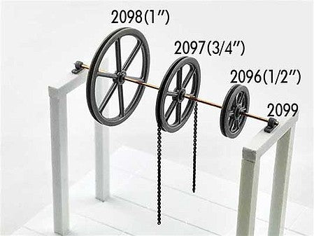 Tichy Trains 2097 O Scale 3' Diameter Sheave-Pillow Blocks -- 2 Sheaves, 4 Pillow Blocks