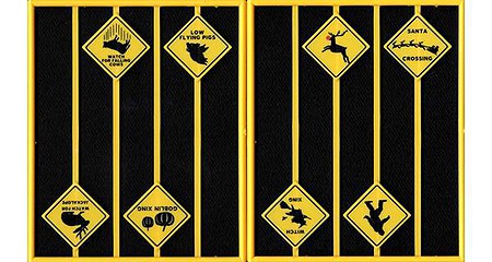 Tichy Trains 2102 O Scale Funny Warning Signs -- Set 1 pkg(8)